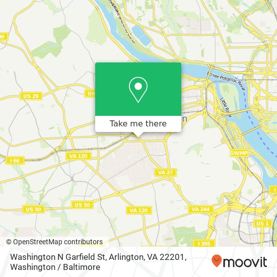 Mapa de Washington N Garfield St, Arlington, VA 22201