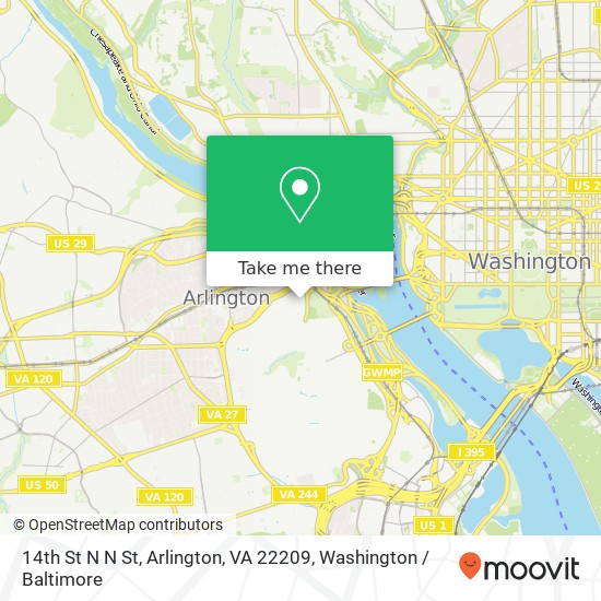 Mapa de 14th St N N St, Arlington, VA 22209