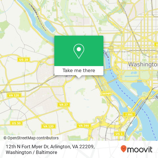12th N Fort Myer Dr, Arlington, VA 22209 map