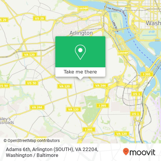 Adams 6th, Arlington (SOUTH), VA 22204 map