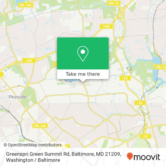 Greenspri Green Summit Rd, Baltimore, MD 21209 map