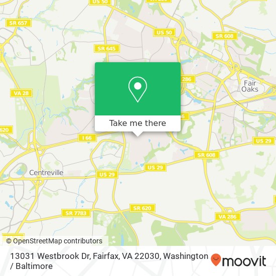 13031 Westbrook Dr, Fairfax, VA 22030 map