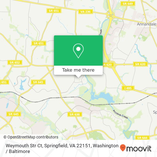 Weymouth Str Ct, Springfield, VA 22151 map