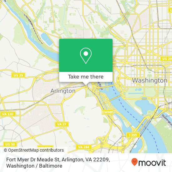 Mapa de Fort Myer Dr Meade St, Arlington, VA 22209