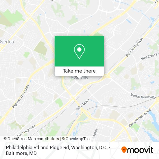 Philadelphia Rd and Ridge Rd map