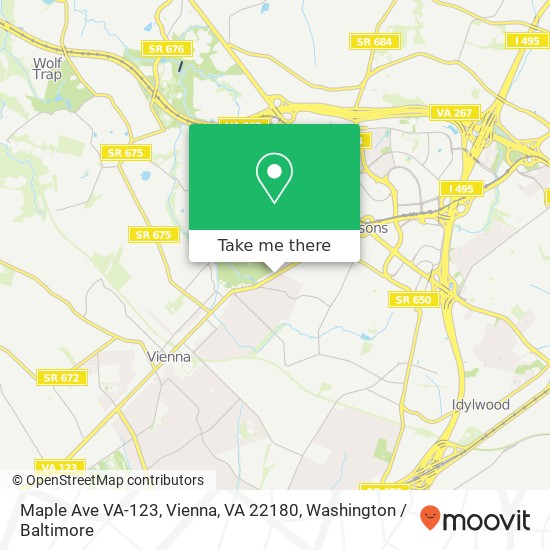 Mapa de Maple Ave VA-123, Vienna, VA 22180