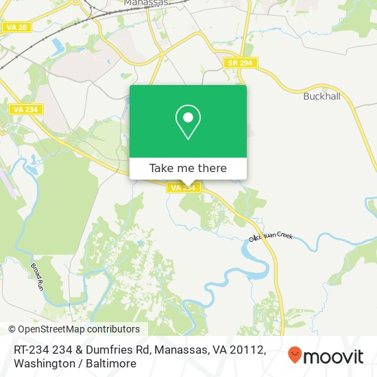 Mapa de RT-234 234 & Dumfries Rd, Manassas, VA 20112