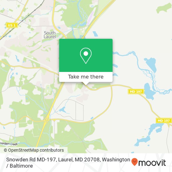 Snowden Rd MD-197, Laurel, MD 20708 map