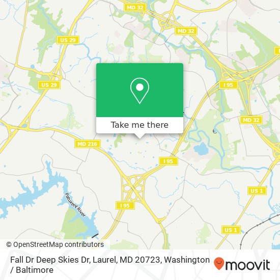 Mapa de Fall Dr Deep Skies Dr, Laurel, MD 20723