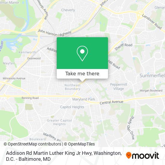 Addison Rd Martin Luther King Jr Hwy map