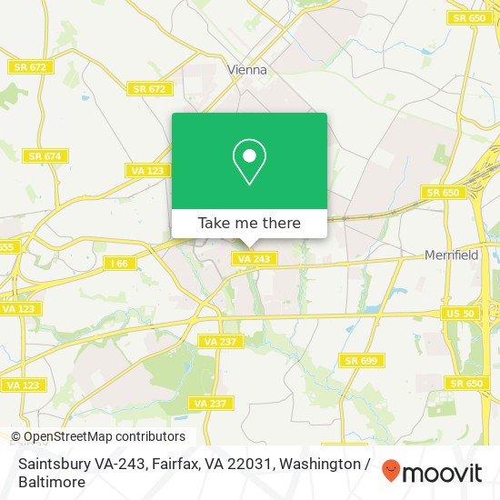 Mapa de Saintsbury VA-243, Fairfax, VA 22031