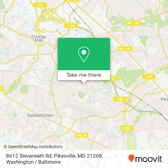 8612 Snowreath Rd, Pikesville, MD 21208 map