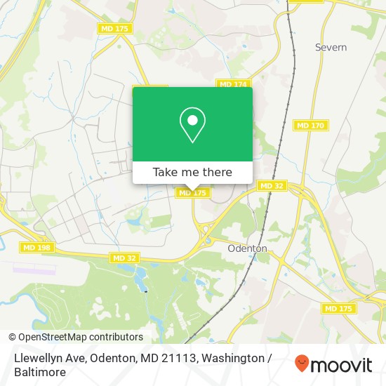 Mapa de Llewellyn Ave, Odenton, MD 21113
