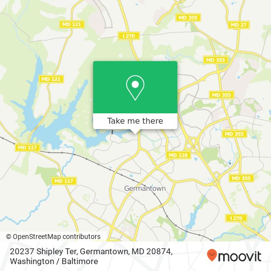 Mapa de 20237 Shipley Ter, Germantown, MD 20874