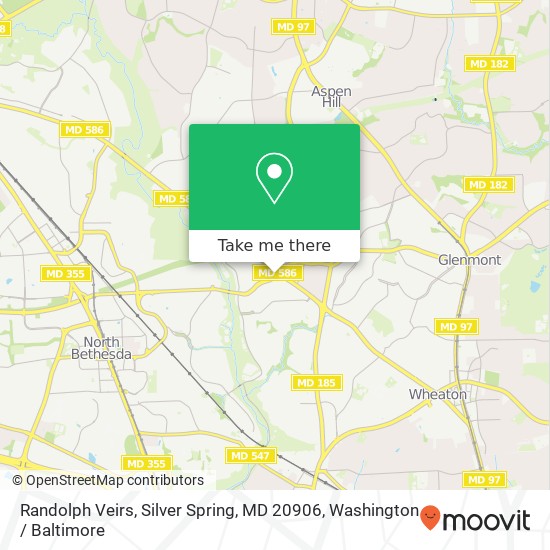 Mapa de Randolph Veirs, Silver Spring, MD 20906