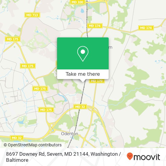 Mapa de 8697 Downey Rd, Severn, MD 21144