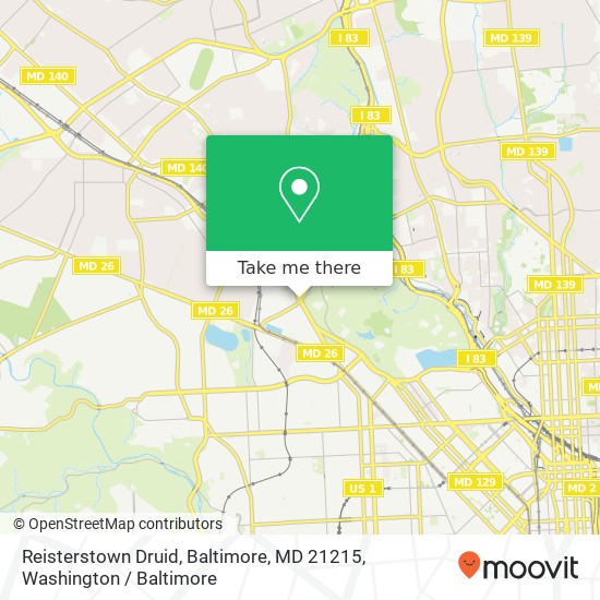 Reisterstown Druid, Baltimore, MD 21215 map