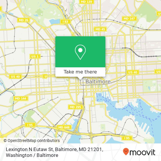 Mapa de Lexington N Eutaw St, Baltimore, MD 21201