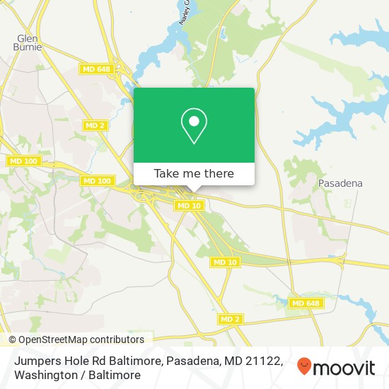 Mapa de Jumpers Hole Rd Baltimore, Pasadena, MD 21122