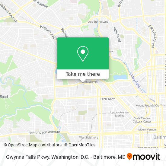 Gwynns Falls Pkwy map