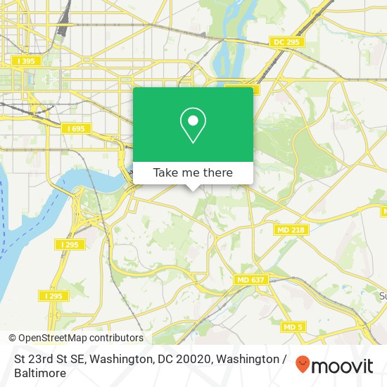 St 23rd St SE, Washington, DC 20020 map