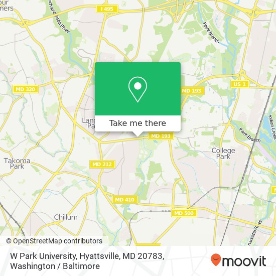 W Park University, Hyattsville, MD 20783 map