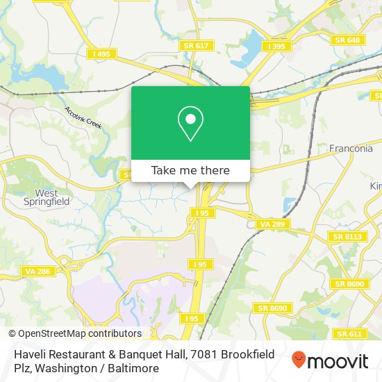 Mapa de Haveli Restaurant & Banquet Hall, 7081 Brookfield Plz