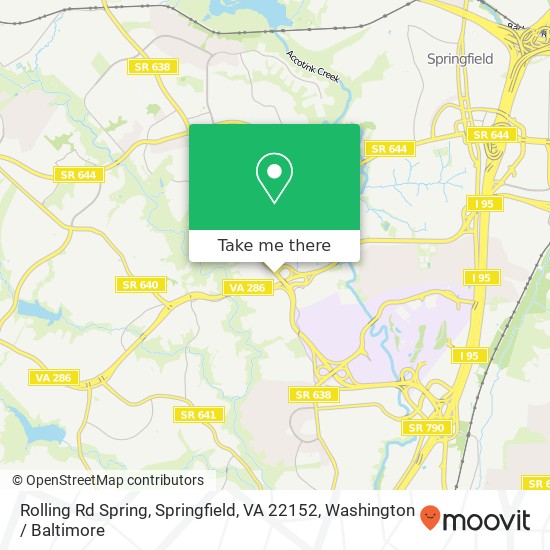 Mapa de Rolling Rd Spring, Springfield, VA 22152