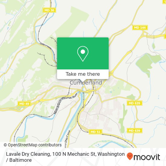 Mapa de Lavale Dry Cleaning, 100 N Mechanic St
