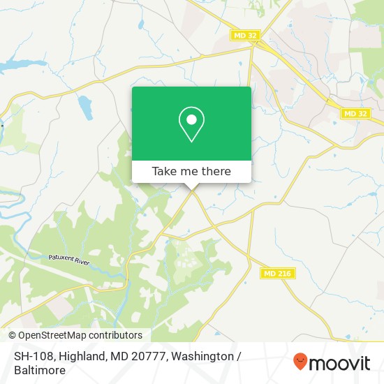 SH-108, Highland, MD 20777 map