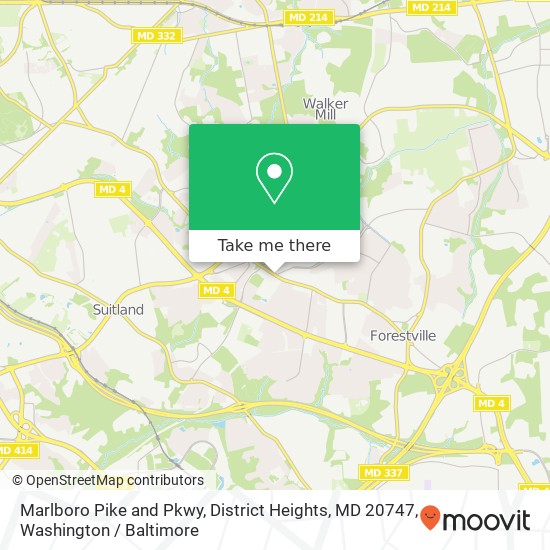 Marlboro Pike and Pkwy, District Heights, MD 20747 map