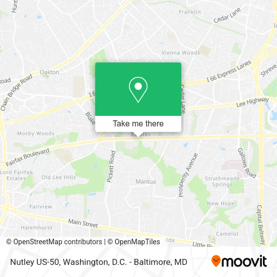 Mapa de Nutley US-50