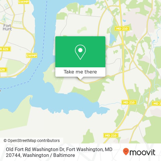Mapa de Old Fort Rd Washington Dr, Fort Washington, MD 20744