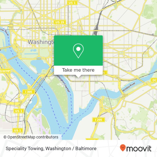 Speciality Towing map