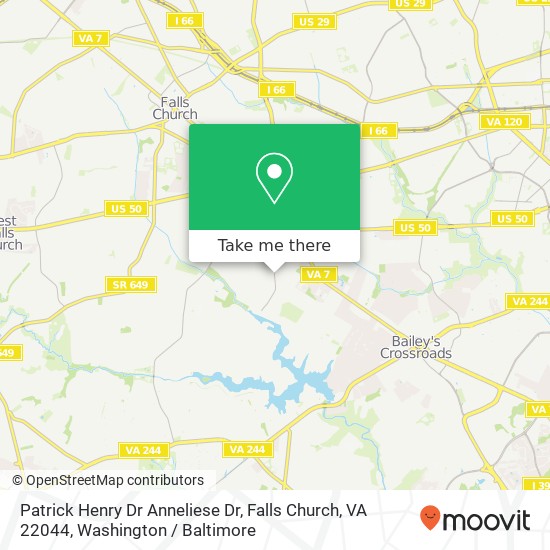 Mapa de Patrick Henry Dr Anneliese Dr, Falls Church, VA 22044