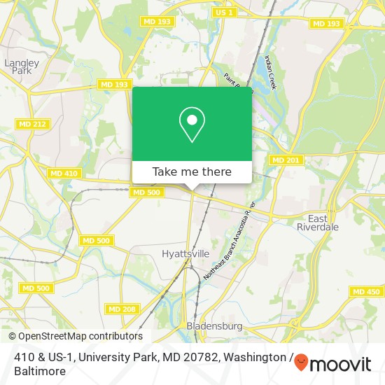 410 & US-1, University Park, MD 20782 map