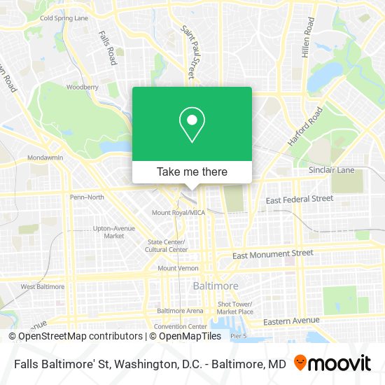 Falls Baltimore' St map