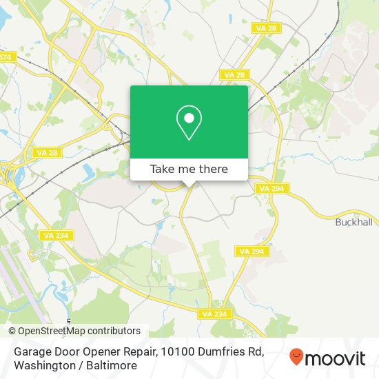 Mapa de Garage Door Opener Repair, 10100 Dumfries Rd