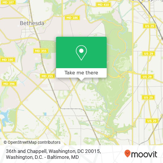 Mapa de 36th and Chappell, Washington, DC 20015