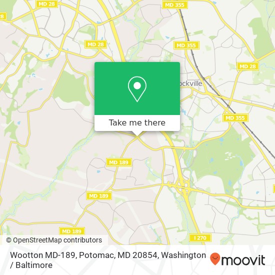 Wootton MD-189, Potomac, MD 20854 map