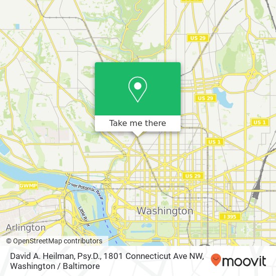 David A. Heilman, Psy.D., 1801 Connecticut Ave NW map