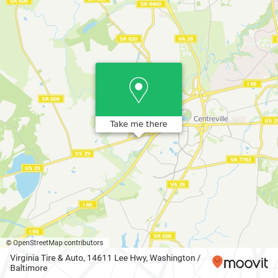 Mapa de Virginia Tire & Auto, 14611 Lee Hwy