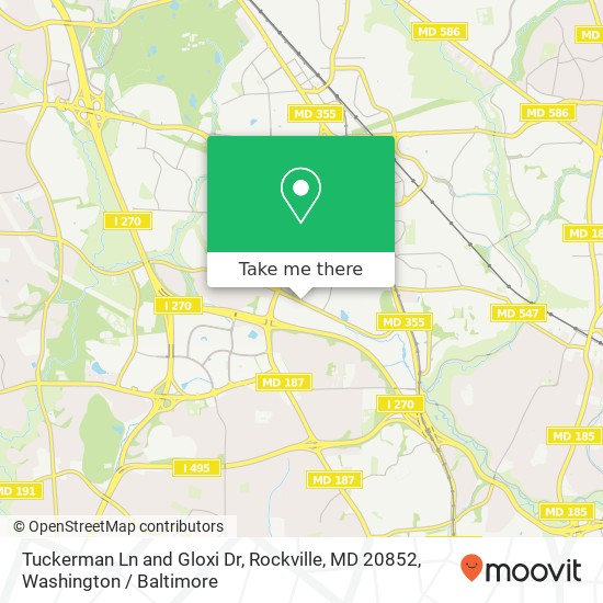 Tuckerman Ln and Gloxi Dr, Rockville, MD 20852 map