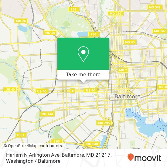 Harlem N Arlington Ave, Baltimore, MD 21217 map