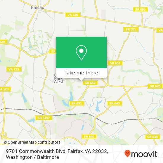 9701 Commonwealth Blvd, Fairfax, VA 22032 map
