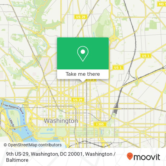 Mapa de 9th US-29, Washington, DC 20001