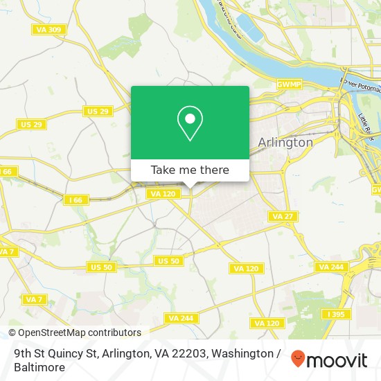 9th St Quincy St, Arlington, VA 22203 map