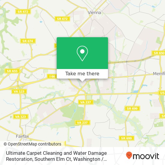 Ultimate Carpet Cleaning and Water Damage Restoration, Southern Elm Ct map