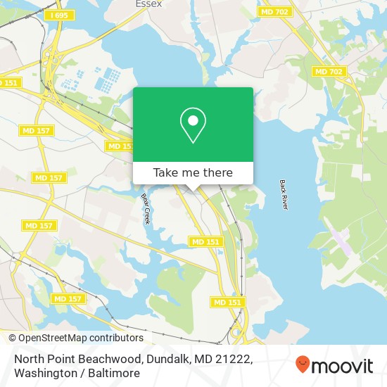 Mapa de North Point Beachwood, Dundalk, MD 21222