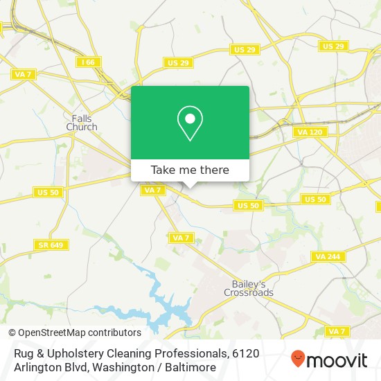 Rug & Upholstery Cleaning Professionals, 6120 Arlington Blvd map